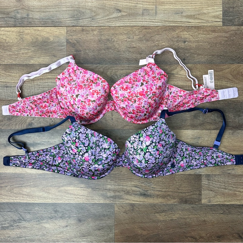 Victoria's Secret Floral Bras - Pink and Purple